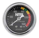 NOS Nitrous Pressure Gauges 15925NOS Gauge, Pressure, 0-1,500 psi, 1 1/2 in., Analog, Mechanical, Black Face, Each thumbnail 1