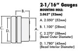 NOS Analog Standalone Gauges 15939NOS Gauge, Nitrous Pressure, 0-1,500 psi, 2 1/16 in., Analog, Electrical, Black Face, Each thumbnail 6