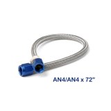 NOS Stainless Steel Braided Hoses 15260NOS Hose, Steel, -4 AN Female End, Blue, -4 AN Female End, Blue, 6 ft. Length, Each thumbnail 1