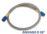 NOS Stainless Steel Braided Hoses 15070NOS Hose, Steel, -3 AN Female End, Blue, -3 AN Female End, Blue, 36 in. Length, Each thumbnail 3