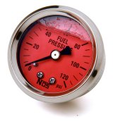 NOS Fuel Pressure Gauges 15907NOS Gauge, Pressure, 0-120 psi, 1 1/2 in., Analog, Mechanical, Red Face, Each thumbnail 3