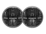 Rigid Industries Truck-Lite Headlights 55001 Head Lights, 7 in. Round, LED, Clear Lens, Chrome Housing, Jeep, TJ, Pair thumbnail 1