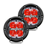 Rigid Industries 360 Series LED Lights 36112 Auxiliary Lights, Series, Spot, 4 in., White LED, Black Aluminum Housing, Clear Lens, Red Backlighting, Pair thumbnail 1