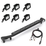 ZROADZ Front Bumper Top LED Light Kits Z325431-KIT Pods, Clear/White Pods, Bracket, Top, Bolt-On, No Drilling Required, Ford, Kit thumbnail 2