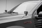ZROADZ Hood Hinge LED Pod Light Brackets for 2018-2021 F-150 - Z365711 Mount Brackets, Brackets, Mounts 3 in. Pads, Steel, Black, Ford, Pair thumbnail 1