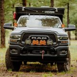 KC HiLiTES Front-End Lite Bars for 2019-2024 2500 - 7349 Light Mount Bracket, Front-End, Front Bumper Location, Four Light Pod Capacity, Steel, Black, Power Wagon Models Only, Ram, Each thumbnail 1