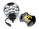 KC HiLiTES SlimLites 1100 Long Range Light, SlimLite, Round, Titanium, Ice Blue, 6.0 in. Diameter, 12 V, 130 Watts, Each thumbnail 1
