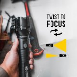 KC HiLiTES Flashlights 9966 Flashlight. FLX 7K, LED, Handheld, Rechargeable, 7,000 Max Lumen, Aluminum, Black, Each thumbnail 4