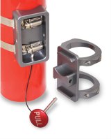 JOES Racing Products Fire Extinguisher Brackets 12824 Bracket, Roll Bar Mount, Billet Aluminum, Gray Anodized, 1.75 in. Bar Diameter, Each thumbnail 1
