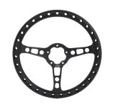 JOES Racing Products Lightweight Drag Steering Wheels 13450 Wheel, Drag, Aluminum, Black Anodized, 3-Spoke, No Dish, 13 in. Diameter, 5-Bolt Grant Style Mount, Each thumbnail 1