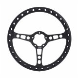 JOES Racing Products Lightweight Drag Steering Wheels 13450 Wheel, Drag, Aluminum, Black Anodized, 3-Spoke, No Dish, 13 in. Diameter, 5-Bolt Grant Style Mount, Each thumbnail 3