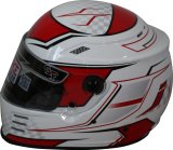 G-FORCE REVO Graphics SA2020 Helmets 13005XSMRD Helmet, Graphics, Full Face, Snell SA2020, White/Red, Clear Polycarbonate Shield, EPS Liner, Vented, X-Small, Each thumbnail 1