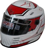 G-FORCE REVO Graphics SA2020 Helmets 13005XSMRD Helmet, Graphics, Full Face, Snell SA2020, White/Red, Clear Polycarbonate Shield, EPS Liner, Vented, X-Small, Each thumbnail 4