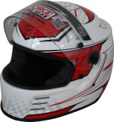 G-FORCE REVO Graphics SA2020 Helmets 13005XSMRD Helmet, Graphics, Full Face, Snell SA2020, White/Red, Clear Polycarbonate Shield, EPS Liner, Vented, X-Small, Each thumbnail 5