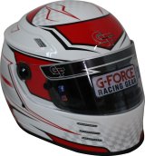 G-FORCE REVO Graphics SA2020 Helmets 13005XSMRD Helmet, Graphics, Full Face, Snell SA2020, White/Red, Clear Polycarbonate Shield, EPS Liner, Vented, X-Small, Each thumbnail 6