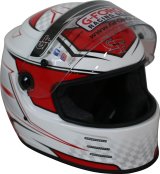 G-FORCE REVO Graphics SA2020 Helmets 13005XSMRD Helmet, Graphics, Full Face, Snell SA2020, White/Red, Clear Polycarbonate Shield, EPS Liner, Vented, X-Small, Each thumbnail 7