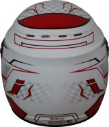 G-FORCE REVO Graphics SA2020 Helmets 13005XSMRD Helmet, Graphics, Full Face, Snell SA2020, White/Red, Clear Polycarbonate Shield, EPS Liner, Vented, X-Small, Each thumbnail 8