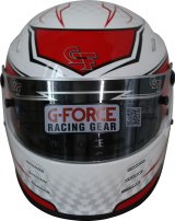 G-FORCE REVO Graphics SA2020 Helmets 13005XSMRD Helmet, Graphics, Full Face, Snell SA2020, White/Red, Clear Polycarbonate Shield, EPS Liner, Vented, X-Small, Each thumbnail 9