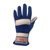 G-FORCE GF G5 RaceGrip Gloves 4101MEDBU Driving Gloves, RaceGrip, 2 Layers, Leather/Nomex®, Blue, SFI 3.3/5, Medium, Pair thumbnail 3