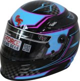 G-FORCE REVO Graphics SA2020 Helmets 13005XLGBU Helmet, Graphics, Full Face, Snell SA2020, Black/Blue, Clear Polycarbonate Shield, EPS Liner, Vented, X-Large, Each thumbnail 4