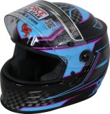 G-FORCE REVO Graphics SA2020 Helmets 13005XLGBU Helmet, Graphics, Full Face, Snell SA2020, Black/Blue, Clear Polycarbonate Shield, EPS Liner, Vented, X-Large, Each thumbnail 5