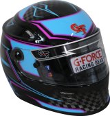 G-FORCE REVO Graphics SA2020 Helmets 13005XLGBU Helmet, Graphics, Full Face, Snell SA2020, Black/Blue, Clear Polycarbonate Shield, EPS Liner, Vented, X-Large, Each thumbnail 6