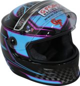 G-FORCE REVO Graphics SA2020 Helmets 13005XLGBU Helmet, Graphics, Full Face, Snell SA2020, Black/Blue, Clear Polycarbonate Shield, EPS Liner, Vented, X-Large, Each thumbnail 7