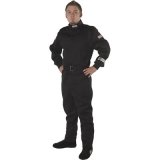 G-FORCE GF125 Driving Suits 4125MEDBK Suit, GF125, One-Piece, Single Layer, Pyrovatex, Medium, Black Top, Black Bottom, Each thumbnail 3
