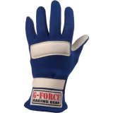 G-FORCE GF G5 RaceGrip Gloves 4101LRGBU Driving Gloves, RaceGrip, 2 Layers, Leather/Nomex®, Blue, SFI 3.3/5, Large, Pair thumbnail 2