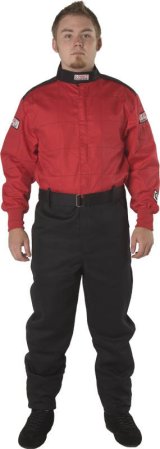 G-FORCE GF125 Driving Suits 4125SMLRD Suit, GF125, One-Piece, Single Layer, Pyrovatex, Small, Red Top, Black Bottom, Each thumbnail 3