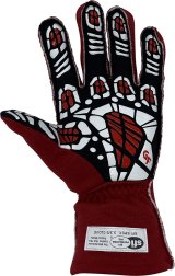 G-FORCE G-Limit RS Racing Gloves 54000CSMRD Driving Gloves, Racing, 2 Layers, Nomex®, Red, SFI 3.3/5, Youth Small, Pair thumbnail 2