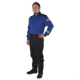 G-FORCE GF525 Driving Suits 4525LRGBU Suit, GF525, One-Piece, Multiple Layer, Pyrovatex, Large, Blue Top, Black Bottom, Each thumbnail 1