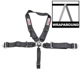 G-FORCE Camlock Drag Racing 5-Point Harness 7140BK Harness, Complete, Camlock, Individual-Type, Bolt-In, Wraparound, Black, Each thumbnail 3