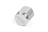 APR Valve Stem Caps MS100178 Caps, Hex Flat Cap Style, Aluminum, Silver Anodized, Logo, Set of 4 thumbnail 2