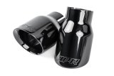 APR Round, Black 2.50 Inch Exhaust Tip TPK0008 Tips, Clamp-on, Stainless Steel, Black, Slant Cut, in. Inlet, 3.50 in. Outlet, Audi, Porsche, Volkswagen, Pair thumbnail 1
