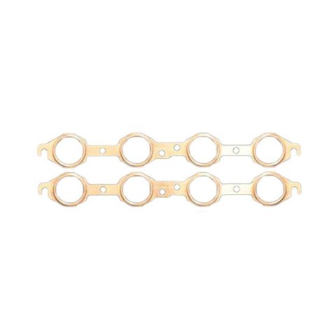 SCE Pro Copper Embossed Exhaust Gaskets 4119 Gaskets, Header, Copper, Round Port, Chevy, Pontiac, LS1/LS6, Pair thumbnail 1