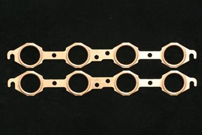 SCE Pro Copper Embossed Exhaust Gaskets 4119 Gaskets, Header, Copper, Round Port, Chevy, Pontiac, LS1/LS6, Pair thumbnail 2