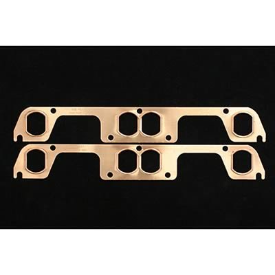 SCE Pro Copper Embossed Exhaust Gaskets 4511 Gaskets, Copper, Tall Double D-Port, Chevy, Small Block, Pair