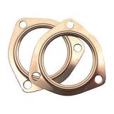SCE Pro Copper Collector Gaskets 4300 Gaskets, Copper, Embossed, 3-Hole, 3.00 in. Inside Diameter, Pair thumbnail 3