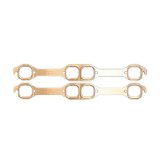 SCE Pro Copper Embossed Exhaust Gaskets 4111 Gaskets, Embossed, 18 Degree Port, Chevy, Small Block, Pair thumbnail 1
