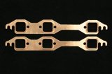SCE Pro Copper Embossed Exhaust Gaskets 4117 Gaskets, Header, Copper, Square Port, Chevy, 90 Degree V6, Pair thumbnail 2