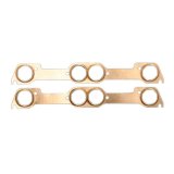 SCE Pro Copper Embossed Exhaust Gaskets 4028 Gaskets, Header, Copper, Stock Port, Pontiac, V8, Pair thumbnail 1