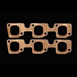 SCE Pro Copper Embossed Exhaust Gaskets 4572 Header and Manifold Gaskets, Embossed, Square Port, for Buick Stage 2 V6 Engines, Buick, 3.8L, 4.1L, Pair thumbnail 1