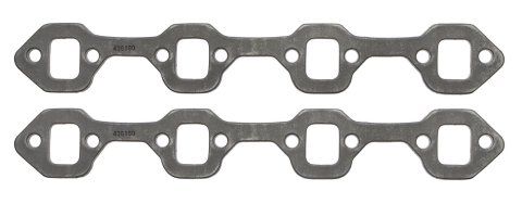 SCE Graph-Form Premium Header Gaskets 436180 and Exhaust Manifold Gaskets, Premium, High-density/Hi-temp Graphite, Square Port, Ford, Small Block Windsor, Pair