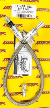 Lokar Anchor-Tight Locking Transmission Dipsticks 1211144 Dipstick, Locking, Braided Stainless/Natural, Firewall Mount, TH350, TH400, Each thumbnail 2