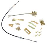 Lokar Cable Operated Automatic Transmission Shifters CO350BM Shifter, GM, TH350, 16 in. Single Bend Chrome Stick, Original Brushed Mushroom Knob, Each thumbnail 4