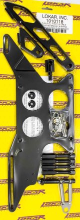 Lokar Throttle Plate & Spring Return Bracket System I 1010118 Cable Bracket, Billet Aluminum, Black Anodized, Holley 4500 Base, Each thumbnail 2