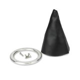 Lokar Shifter Boot Sets 70-BHRB Boot, Round, Black, Naugahyde, Polished Aluminum Trim Ring, Each thumbnail 3