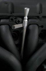 Lokar Flexible and Machined Engine Dipsticks ED-5001 Oil Dipstick, Flexible, Passenger Side Block Entry, Billet Aluminum, Brite Anodized, Chevy, Small Block, Each thumbnail 4