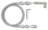 Lokar Hi-Tech Throttle Cables TC-1000HT Cable, Braided Stainless, Natural Fittings, 24 in. Long, Carbureted, Universal, Each thumbnail 1